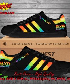 Elvis Presley LGBT Stripes Love Is Love Style 2 Adidas Stan Smith Shoes