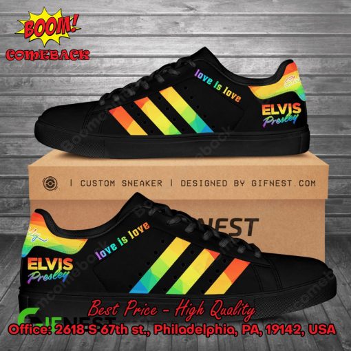 Elvis Presley LGBT Stripes Love Is Love Style 2 Stan Smith Shoes