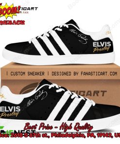 Elvis Presley White Stripes Style 1 Adidas Stan Smith Shoes