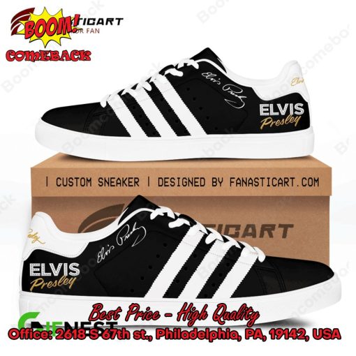 Elvis Presley White Stripes Style 1 Adidas Stan Smith Shoes