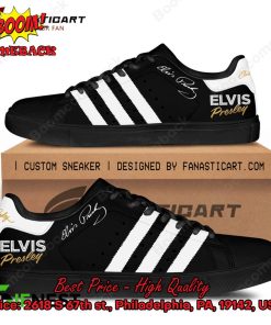 Elvis Presley White Stripes Style 1 Adidas Stan Smith Shoes