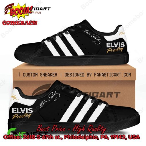 Elvis Presley White Stripes Style 1 Adidas Stan Smith Shoes