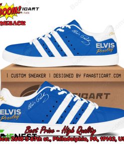 Elvis Presley White Stripes Style 2 Adidas Stan Smith Shoes