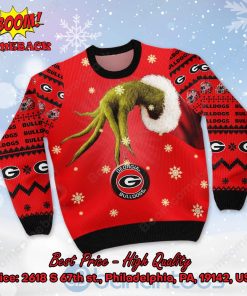 Georgia Bulldogs Grinch Candy Cane Ugly Christmas Sweater