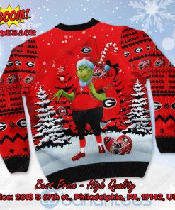 georgia bulldogs grinch candy cane ugly christmas sweater 3 NLMzB