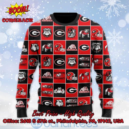 Georgia Bulldogs Logos Ugly Christmas Sweater