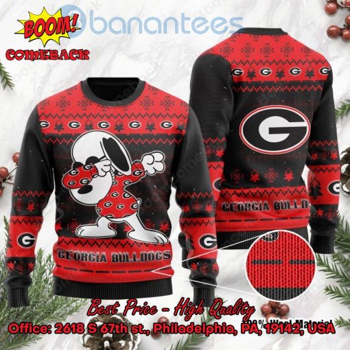 Georgia Bulldogs Snoopy Dabbing Ugly Christmas Sweater