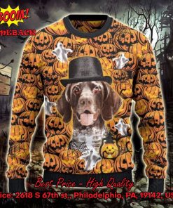 german shorthaired pointer ghost halloween ugly christmas sweater 2 5NVds