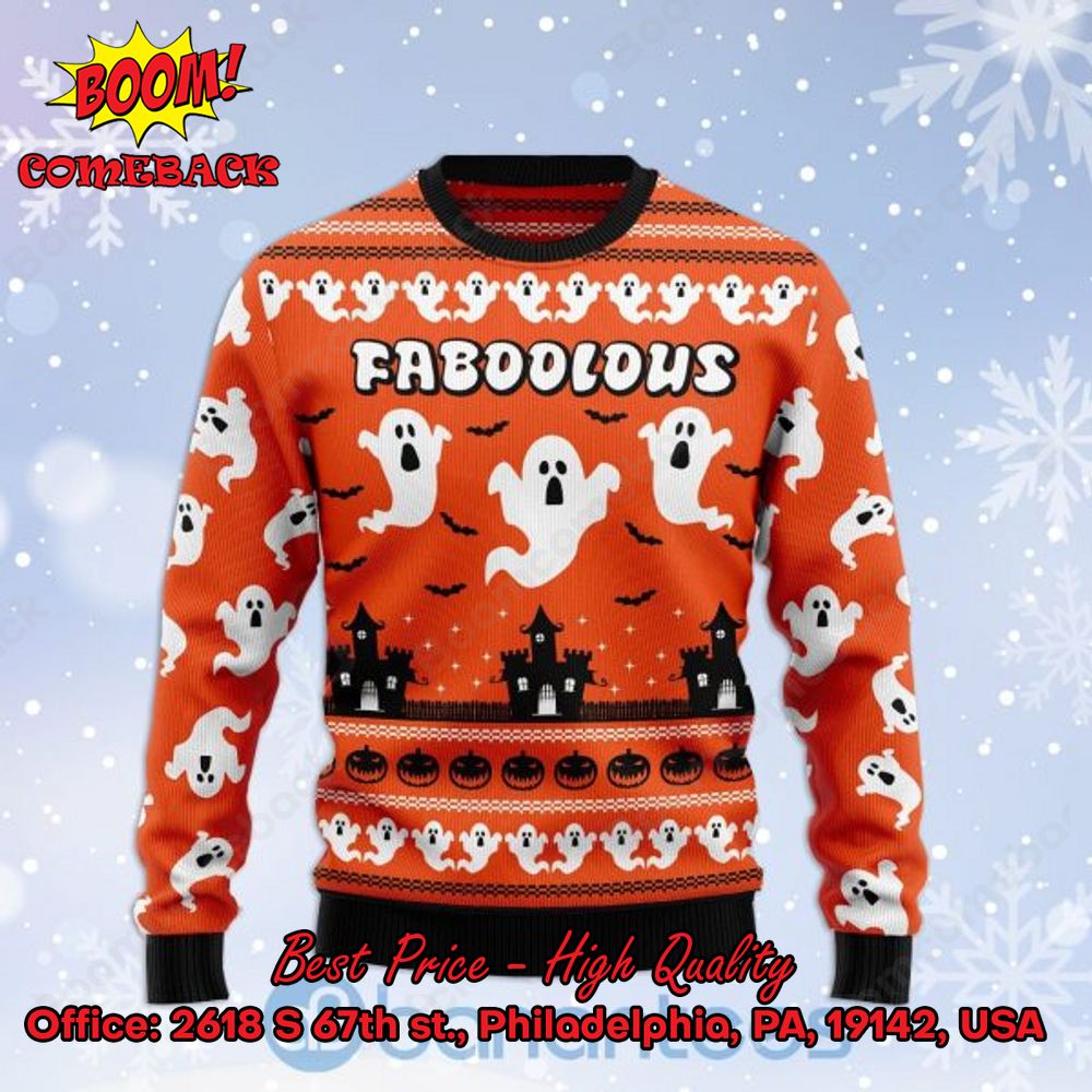 Ghost Faboolous Halloween Christmas Sweater