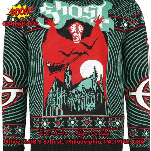 Ghost Rock Band Castle Sleigh Christmas Jumper