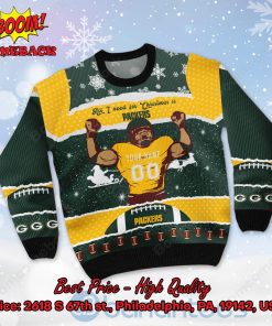 green bay packers all i need for christmas is packers custom name number ugly christmas sweater 2 twGTP