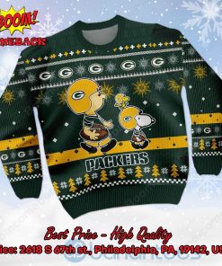 green bay packers charlie brown peanuts snoopy ugly christmas sweater 2 e8Cok