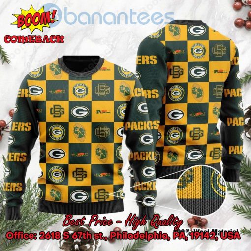 Green Bay Packers Logos Ugly Christmas Sweater