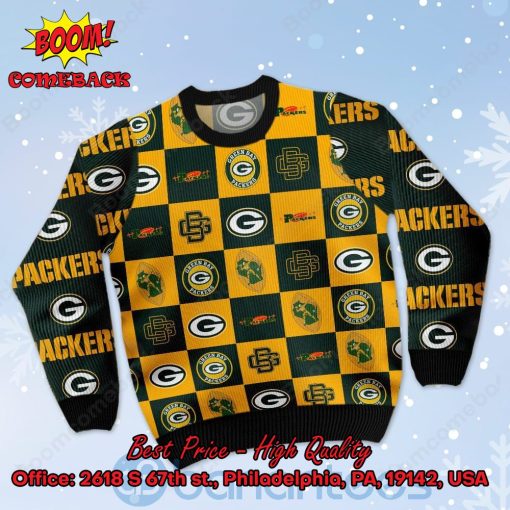 Green Bay Packers Logos Ugly Christmas Sweater