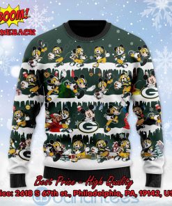 Green Bay Packers Mickey Mouse Postures Style 2 Ugly Christmas Sweater