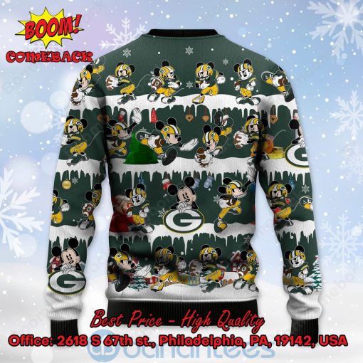 Green Bay Packers Mickey Mouse Postures Style 2 Ugly Christmas Sweater