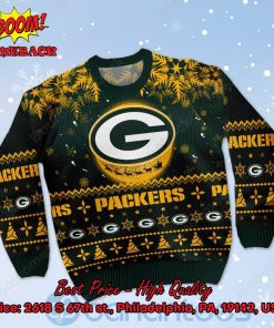 green bay packers santa claus in the moon ugly christmas sweater 2 m8tZc