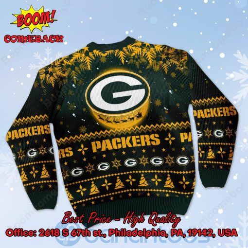 Green Bay Packers Santa Claus In The Moon Ugly Christmas Sweater