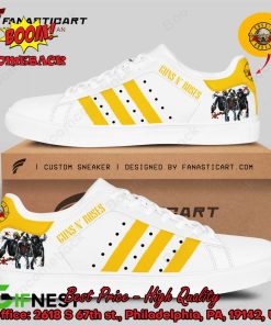 Guns N’ Roses Yellow Stripes Style 3 Adidas Stan Smith Shoes