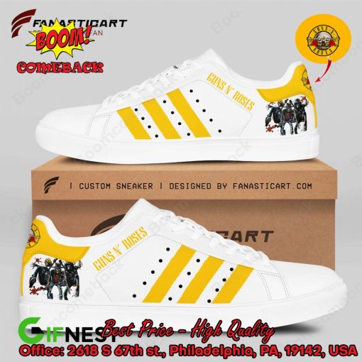 Guns N’ Roses Yellow Stripes Style 3 Adidas Stan Smith Shoes