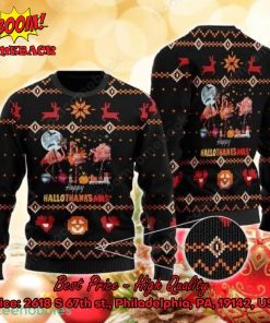 Happy Hallothanksmas Flamingos Ugly Christmas Sweater