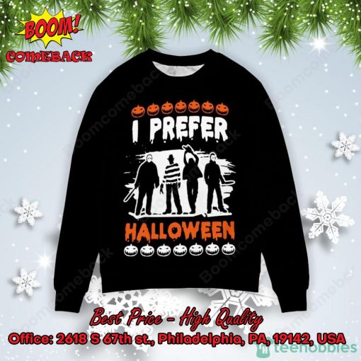 Horror Killers I Prefer Halloween Ugly Christmas Sweater