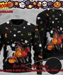 Horse Witch Hat Halloween Ugly Christmas Sweater