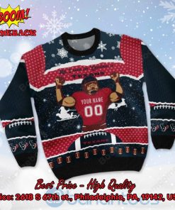 Houston Texans All I Need For Christmas Is Texans Custom Name Number Ugly Christmas Sweater