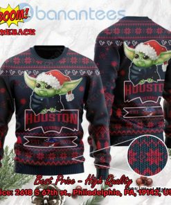 Houston Texans Baby Yoda Santa Hat Ugly Christmas Sweater