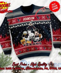 Houston Texans Disney Characters Personalized Name Ugly Christmas Sweater