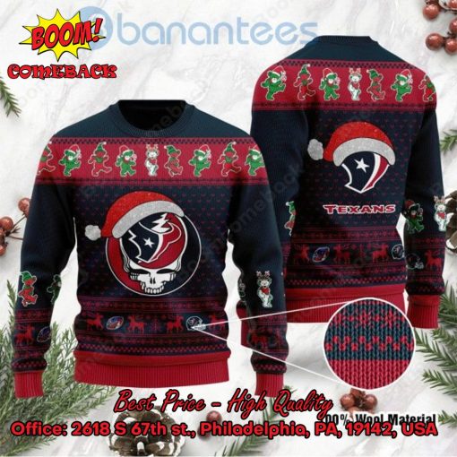 Houston Texans Grateful Dead Santa Hat Ugly Christmas Sweater