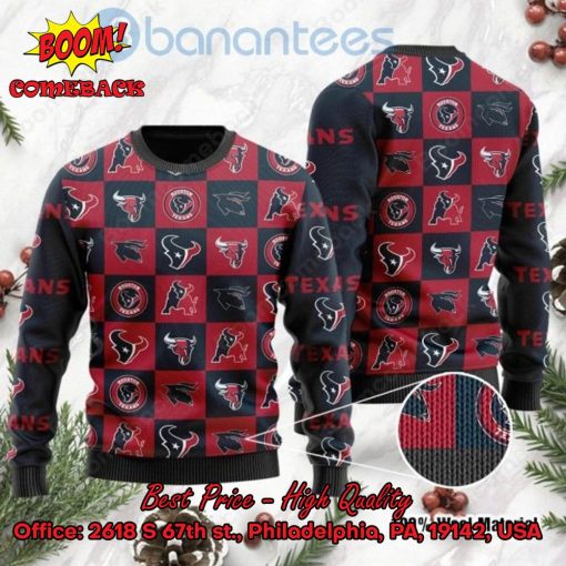 Houston Texans Logos Ugly Christmas Sweater