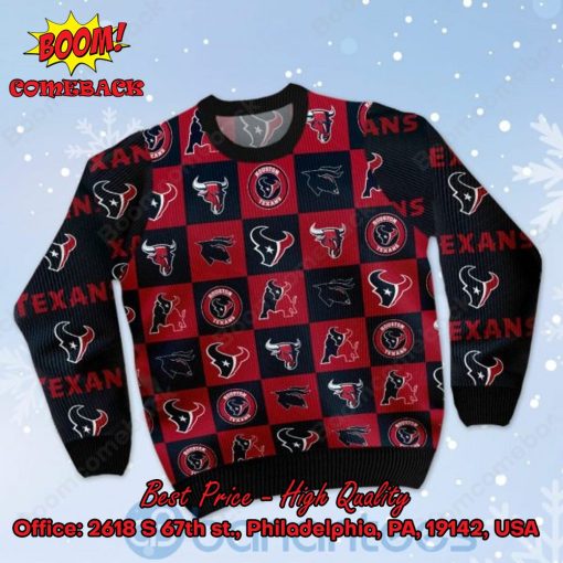 Houston Texans Logos Ugly Christmas Sweater