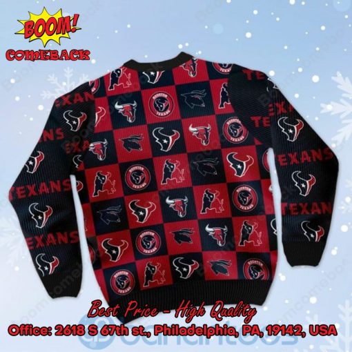 Houston Texans Logos Ugly Christmas Sweater