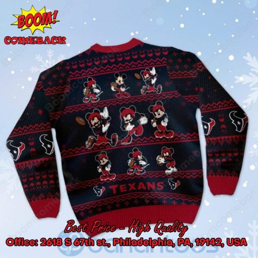 Houston Texans Mickey Mouse Postures Style 1 Ugly Christmas Sweater