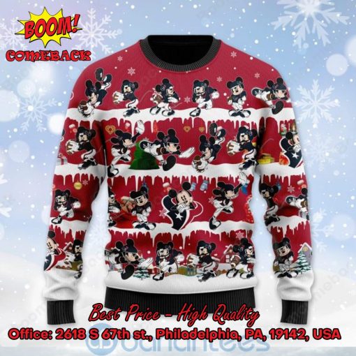 Houston Texans Mickey Mouse Postures Style 2 Ugly Christmas Sweater