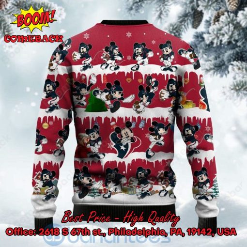 Houston Texans Mickey Mouse Postures Style 2 Ugly Christmas Sweater