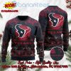 Houston Texans Santa Claus On Chimney Personalized Name Ugly Christmas Sweater