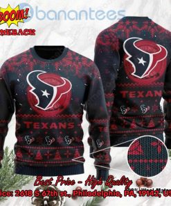 Houston Texans Santa Claus In The Moon Ugly Christmas Sweater