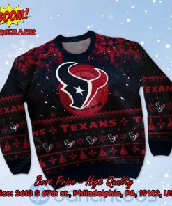 Houston Texans Santa Claus In The Moon Ugly Christmas Sweater
