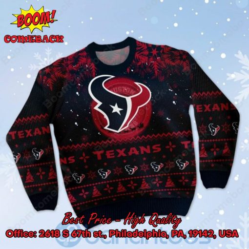 Houston Texans Santa Claus In The Moon Ugly Christmas Sweater