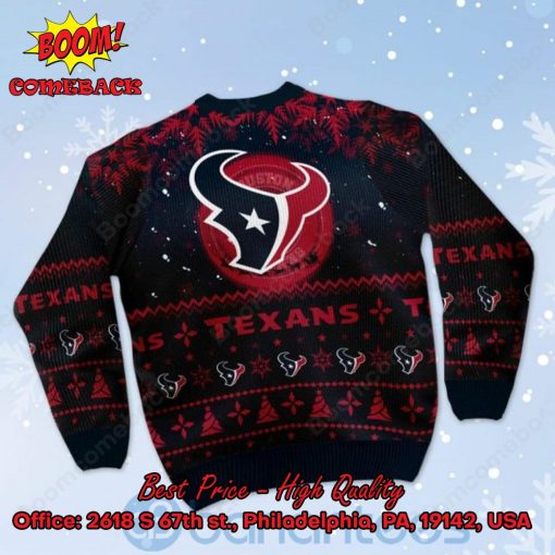 Houston Texans Santa Claus In The Moon Ugly Christmas Sweater