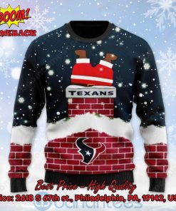 houston texans santa claus on chimney personalized name ugly christmas sweater 2 ovbix