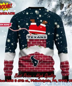 houston texans santa claus on chimney personalized name ugly christmas sweater 3 C82Xe