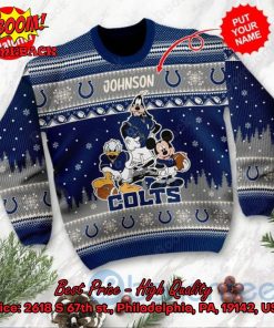 indianapolis colts disney characters personalized name ugly christmas sweater 2 dDpvs