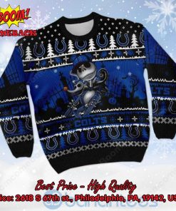 Indianapolis Colts Jack Skellington Halloween Ugly Christmas Sweater