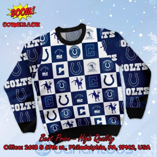 Indianapolis Colts Logos Ugly Christmas Sweater