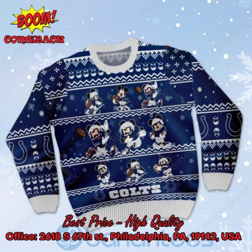 Indianapolis Colts Mickey Mouse Postures Style 1 Ugly Christmas Sweater