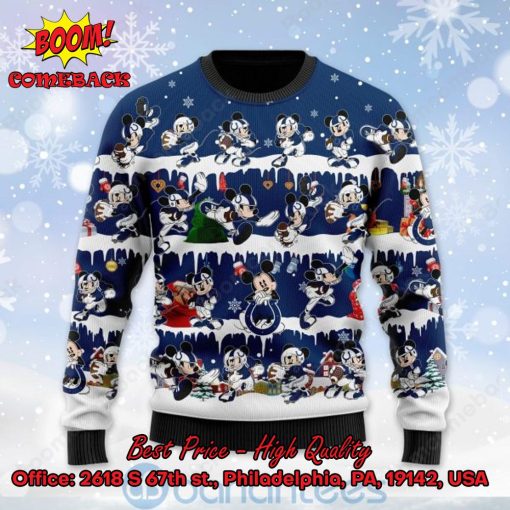 Indianapolis Colts Mickey Mouse Postures Style 2 Ugly Christmas Sweater