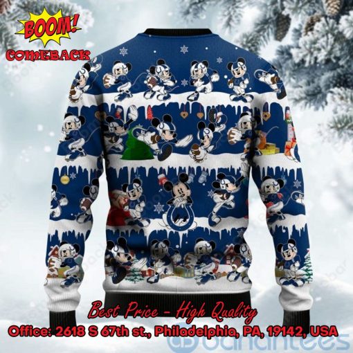 Indianapolis Colts Mickey Mouse Postures Style 2 Ugly Christmas Sweater